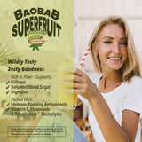 Baobest polvo en cuchara listo para medir una porción nutritiva
