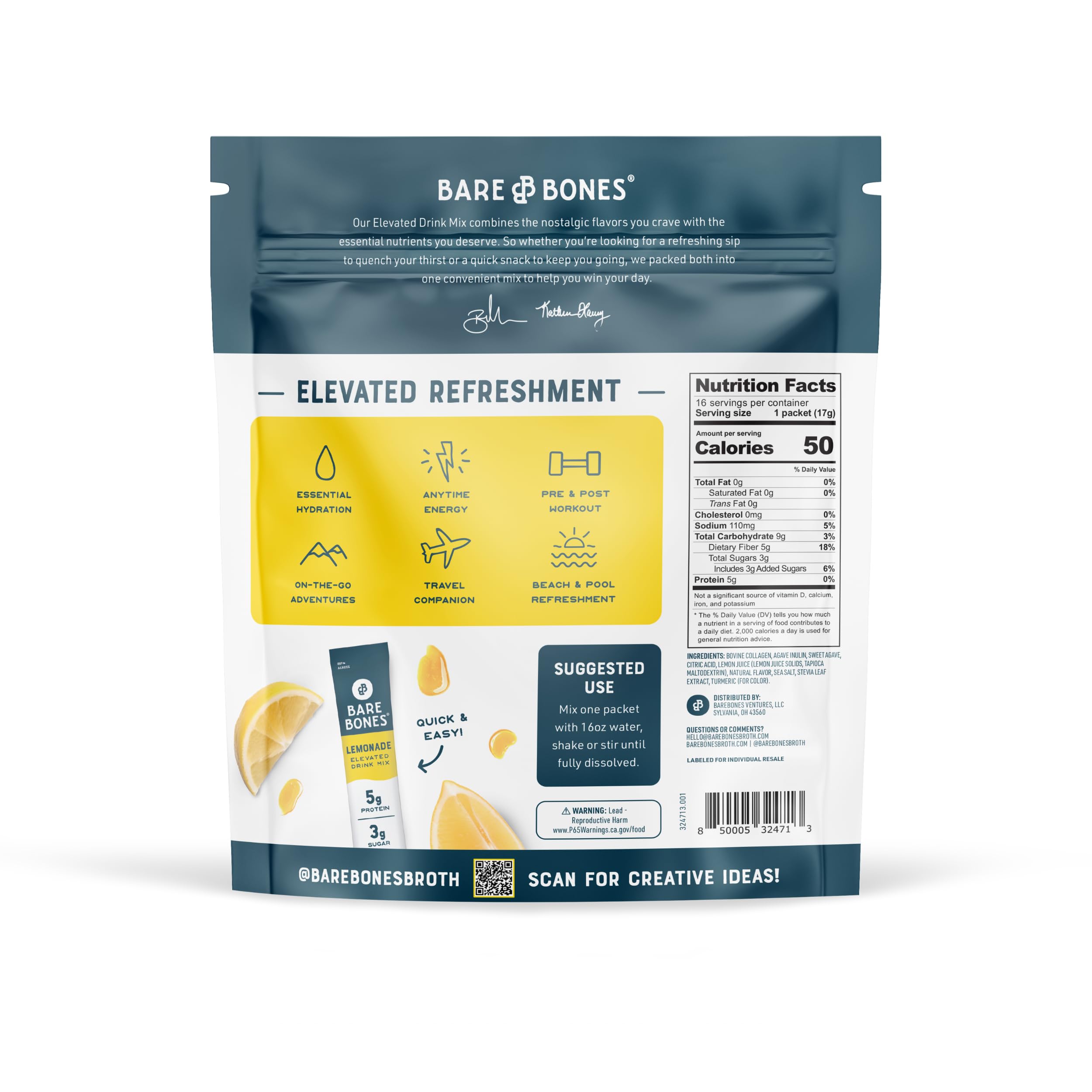 Bare Bones polvo en primer plano mostrando textura fina y fácil disolución