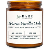 Bare Botanics tarro ámbar frontal mostrando diseño y aroma acogedor