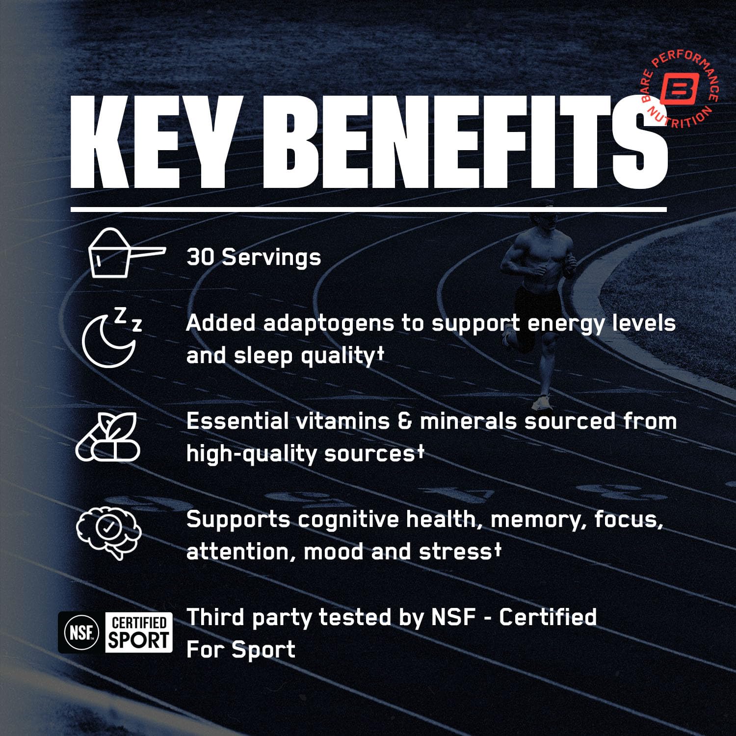 BARE PERFORMANCE NUTRITION envase sostenido en mano para comparar escala
