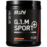 BARE PERFORMANCE NUTRITION envase frontal G.1.M Sport+ naranja mostrando información clave