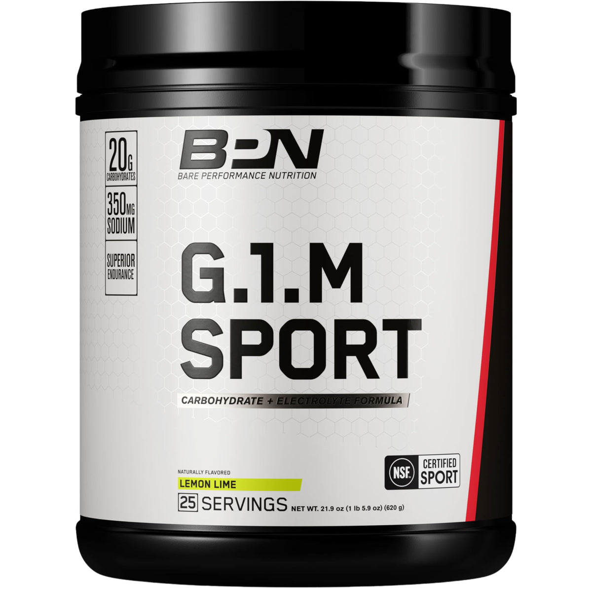 BARE PERFORMANCE NUTRITION envase frontal mostrando 25 servicios y sabor limón lima