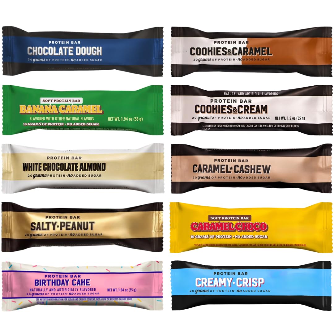 BarebeIs vista frontal del pack mostrando variedad y portabilidad, ideal como snack proteico