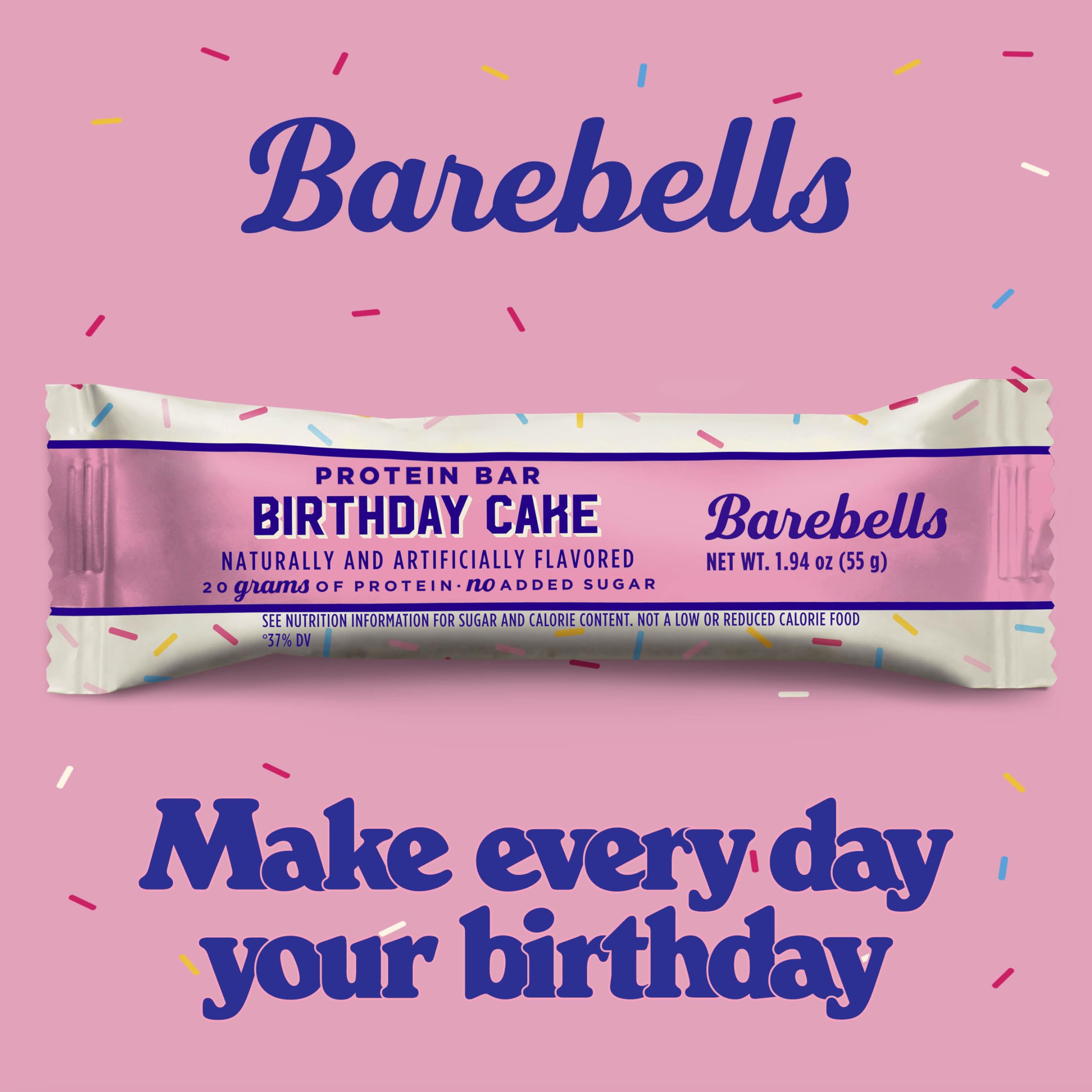 BAREBELLS barra junto a una mano para comparar tamaño y porción fácil de llevar