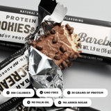 Barebells detalle de galleta Cookies & Cream con trozos crujientes sabrosos