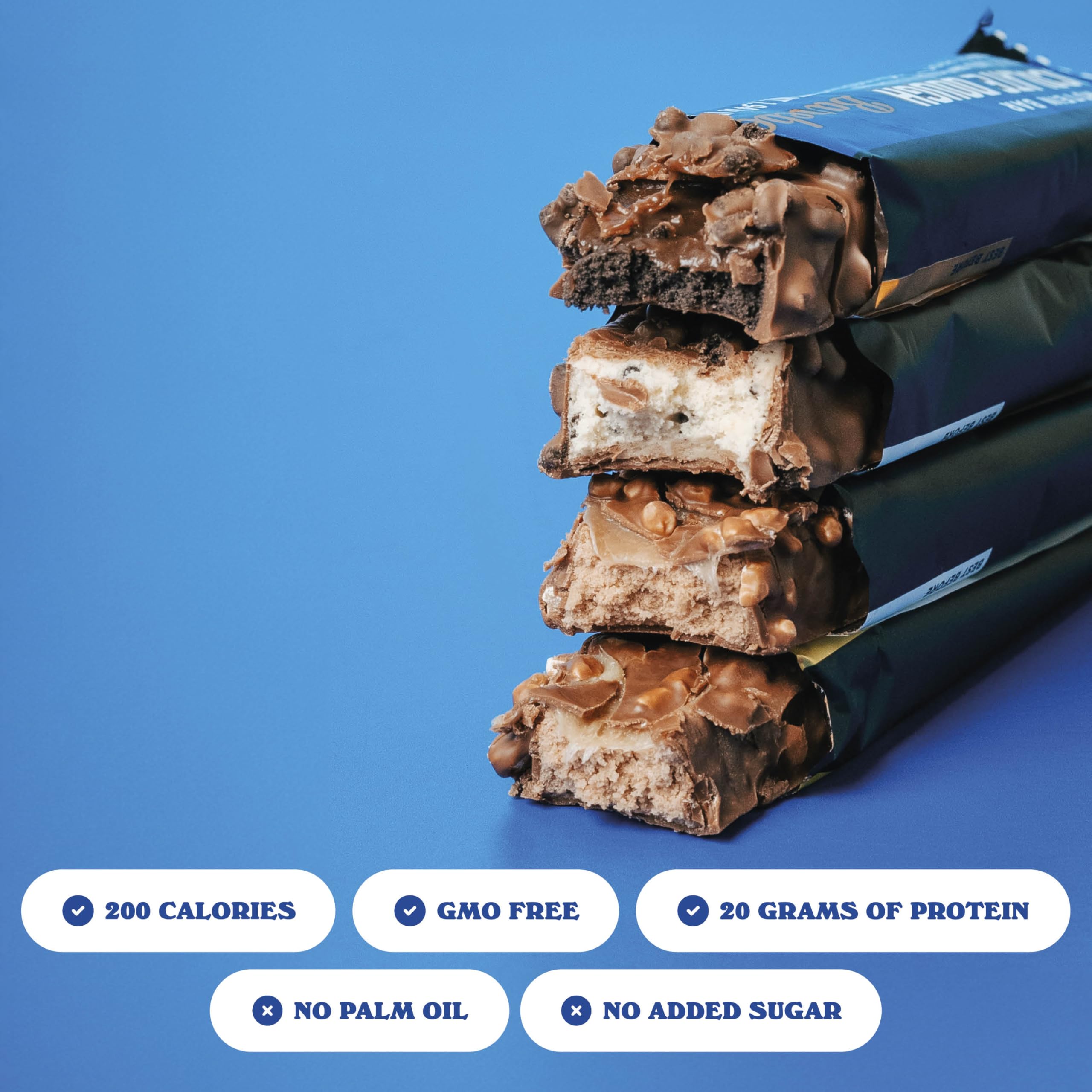 Barebells primer plano de textura Chocolate Dough con brillo apetitoso