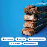 Barebells primer plano de textura Chocolate Dough con brillo apetitoso