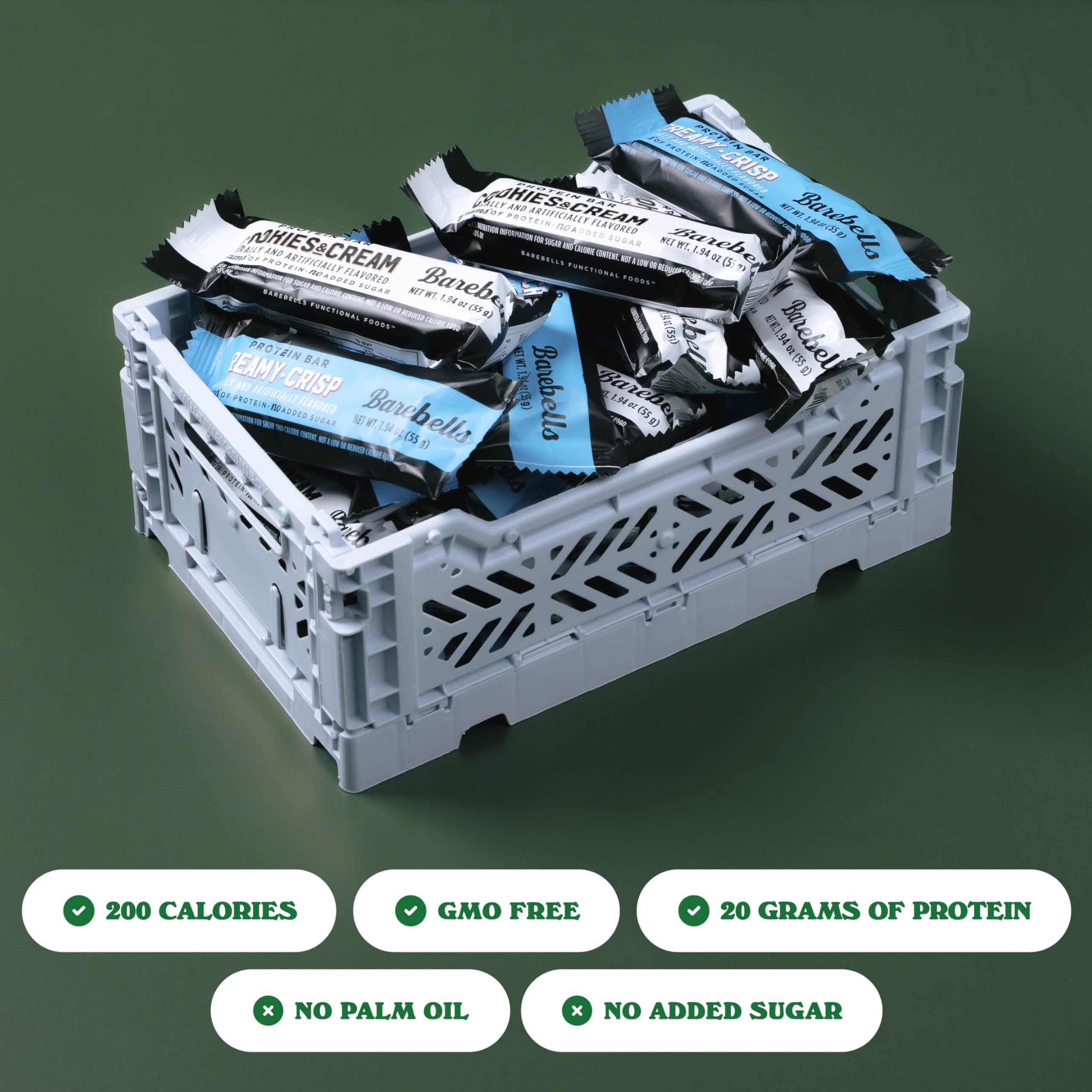 Barebells primer plano textura Cookies & Cream evidenciando sabor a galleta