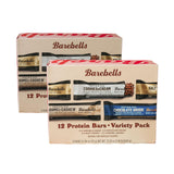 Barebells frente del paquete variedad 24 barras mostrando marcas y sabores