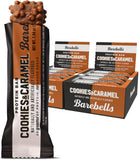 barebells paquete de 24 barras cookies and caramel mostrando envases