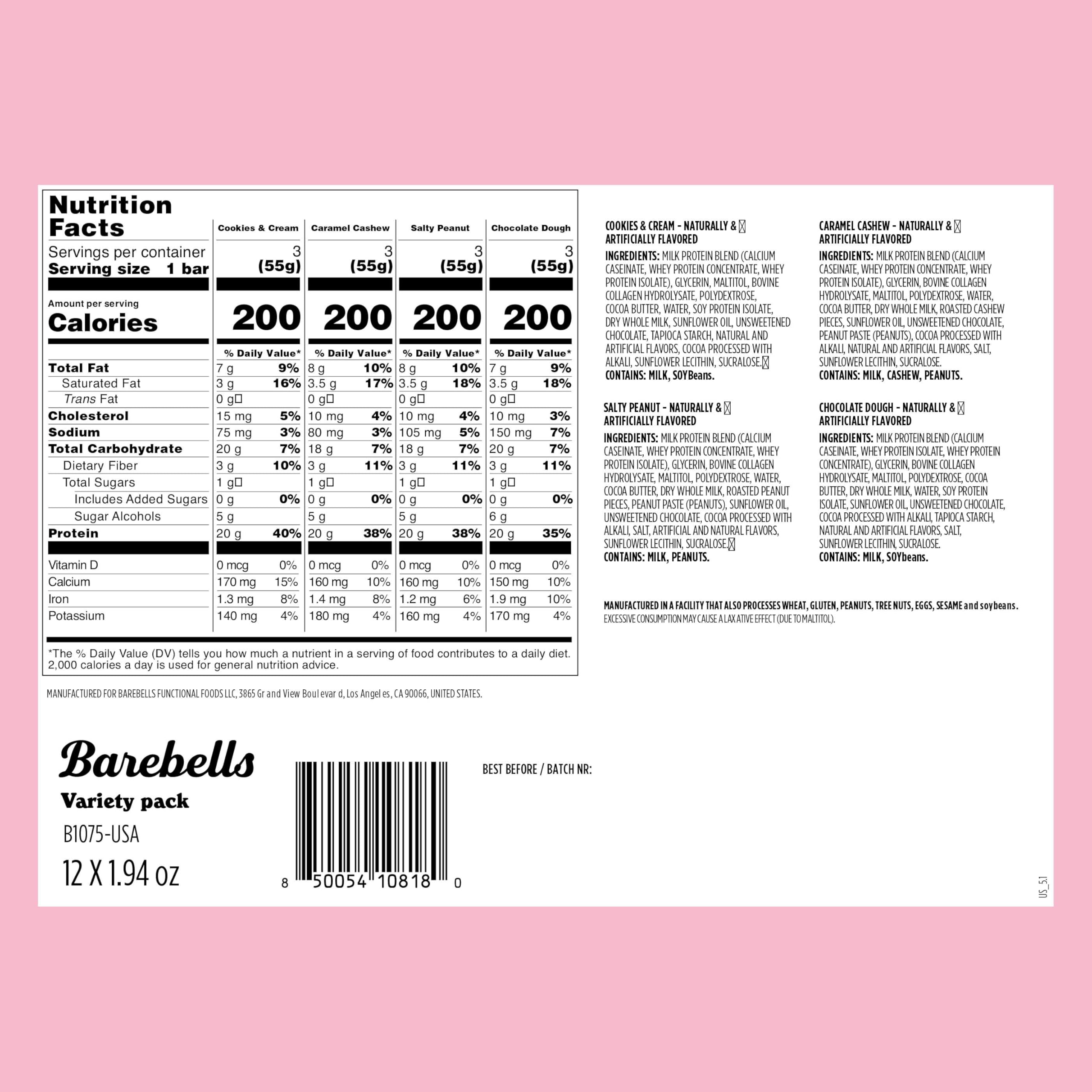 Barebells textura cercana que destaca suavidad y sabor indulgente