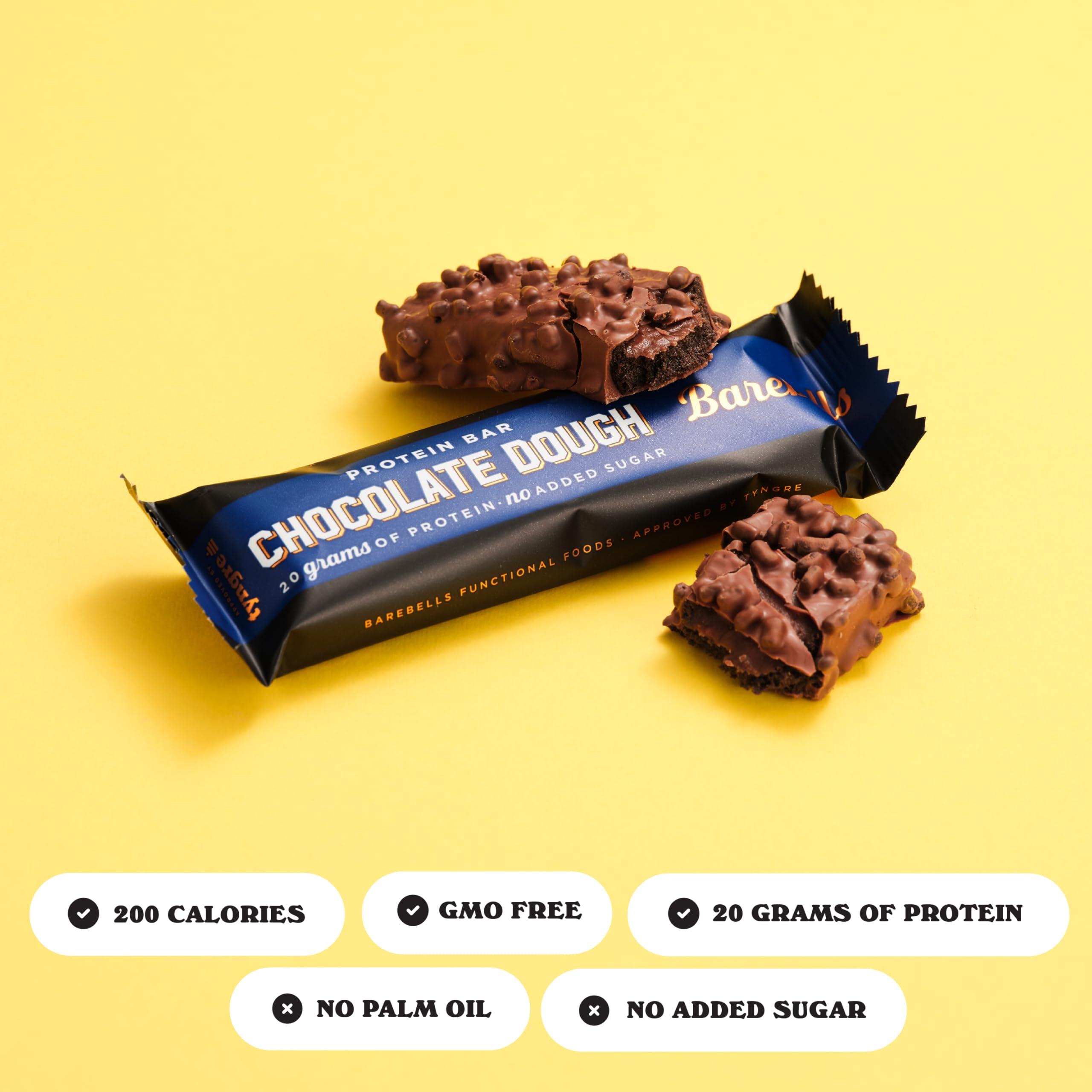 Barebells corte de barra con relleno tipo masa para apreciar textura cremosa