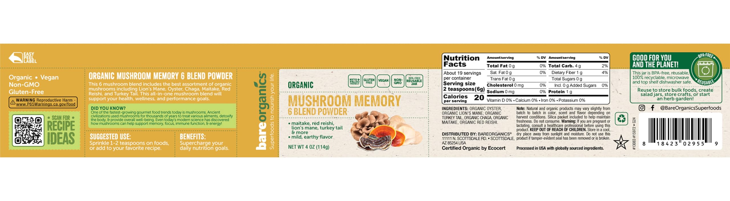 BareOrganics textura en polvo primer plano que conserva nutrientes y facilidad de mezcla