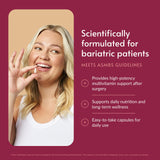 Bariatric Advantage cápsulas detalle que resalta formato fácil de tragar