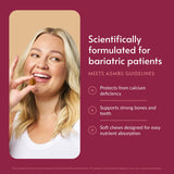 Bariatric Advantage primer plano de la textura masticable resaltando facilidad de masticar