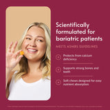 Bariatric Advantage envase abierto con masticables visibles para fácil identificación