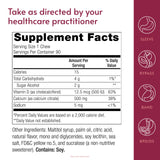 Bariatric Advantage etiqueta nutricional con calcio citrato y vitamina D3 claros