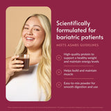 Bariatric Advantage textura del polvo de proteína chocolate, mezcla uniforme y sin grumos