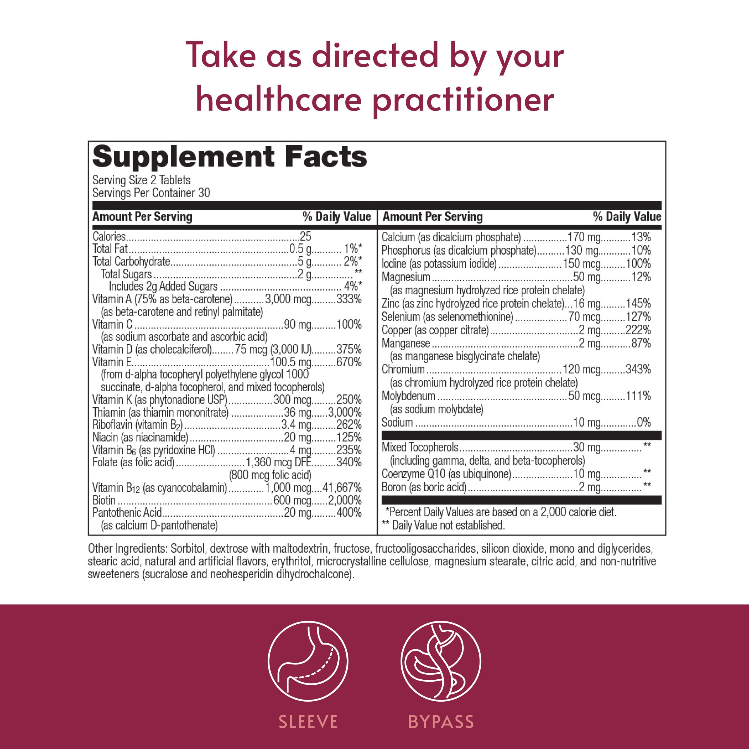 Bariatric Advantage tableta en mano para comparar tamaño y dosificación