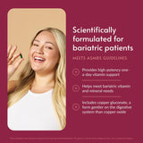 Bariatric Advantage cápsula en mano ilustrando la fácil toma y conveniencia diaria