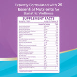 Bariatric Best Supplements etiqueta de ingredientes con enfoque en vitaminas ADEK y minerales