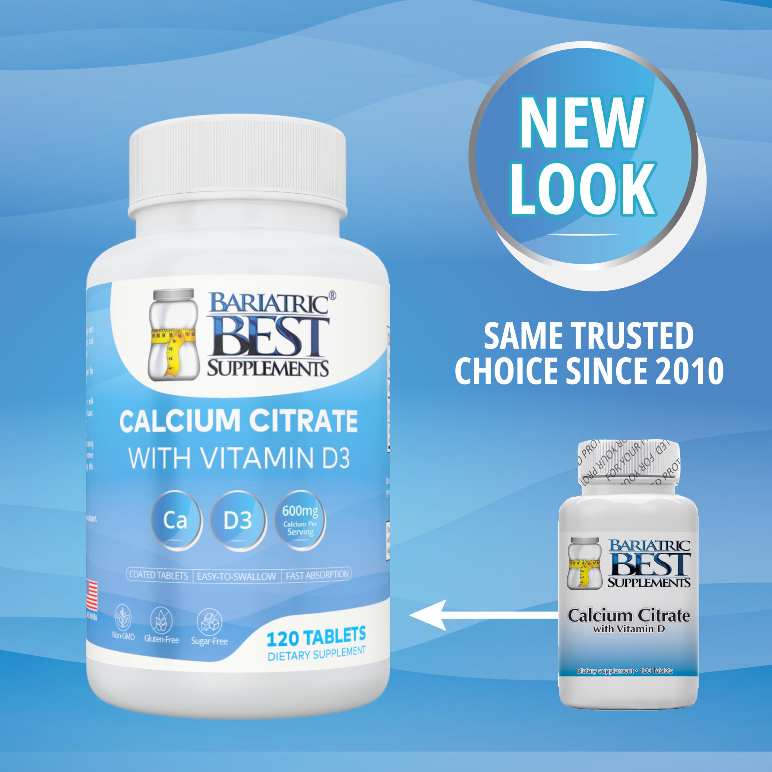 Bariatric Best Supplements primer plano de tabletas para ver textura y tamaño cómodo
