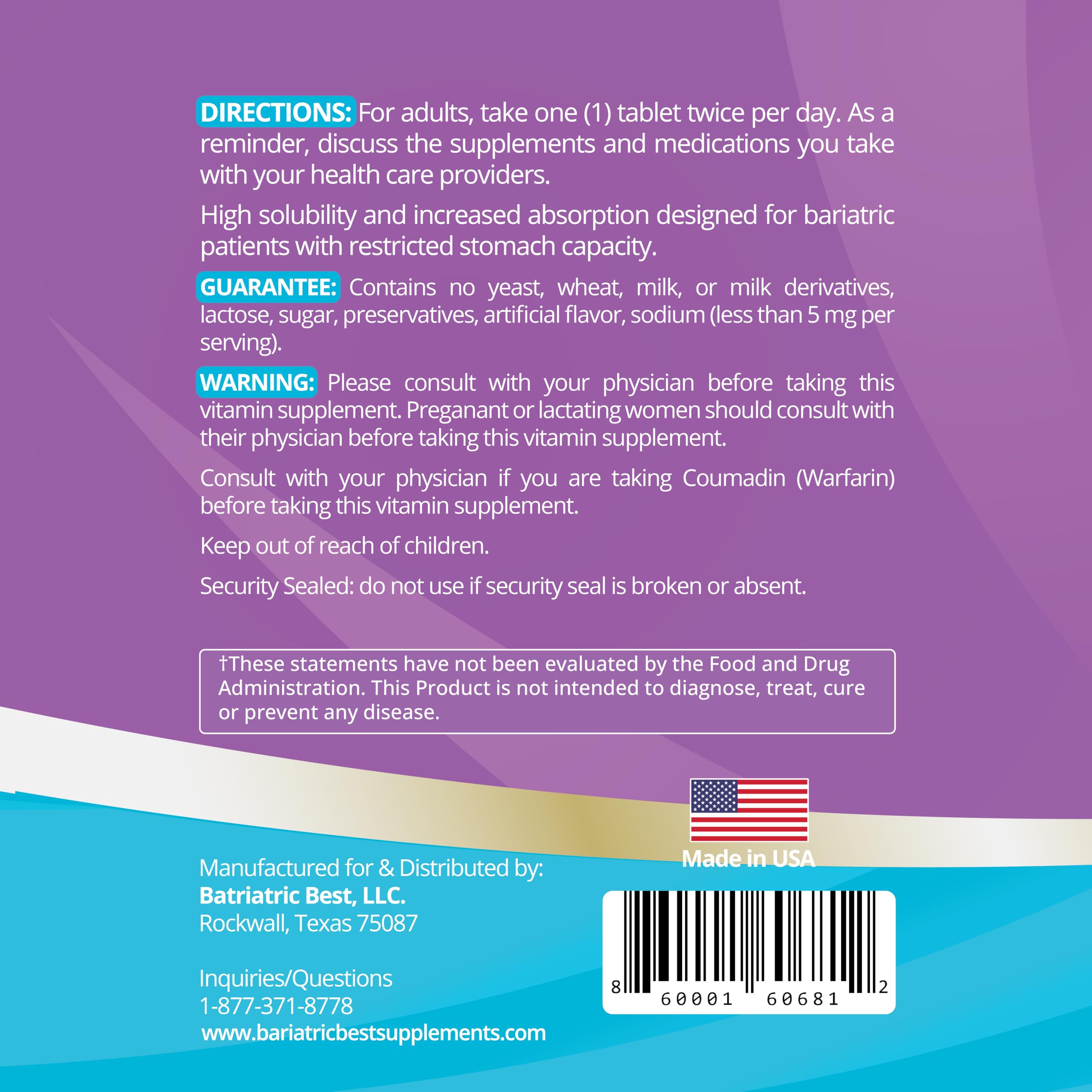 Bariatric Best Supplements tabletas en mano mostrando tamaño real y facilidad de ingestión