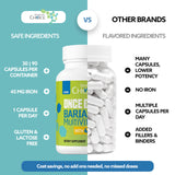 Bariatric Choice etiqueta con ingredientes clave destacando hierro