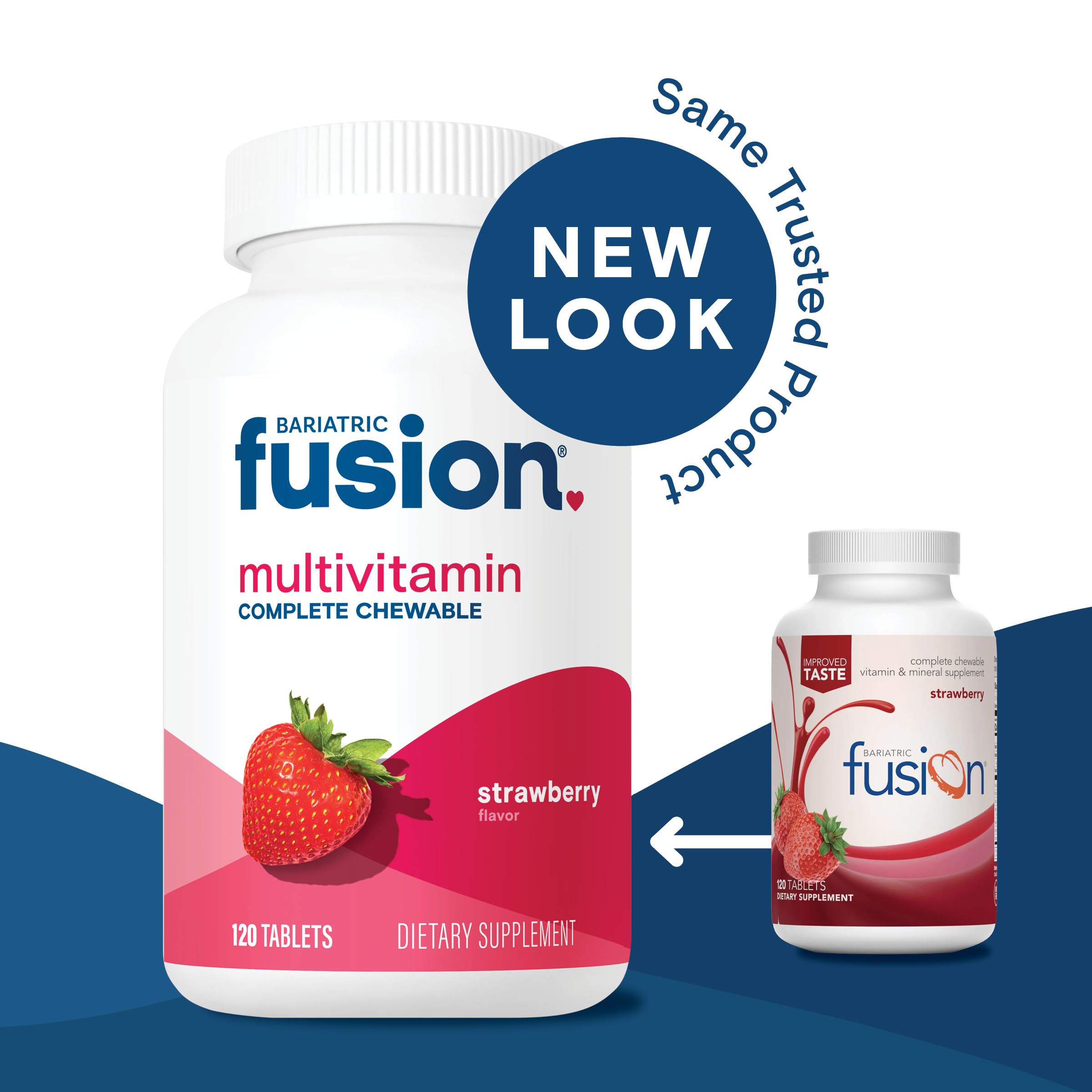 Bariatric Fusion botella junto a hojas de instrucciones claras