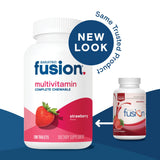 Bariatric Fusion botella junto a hojas de instrucciones claras