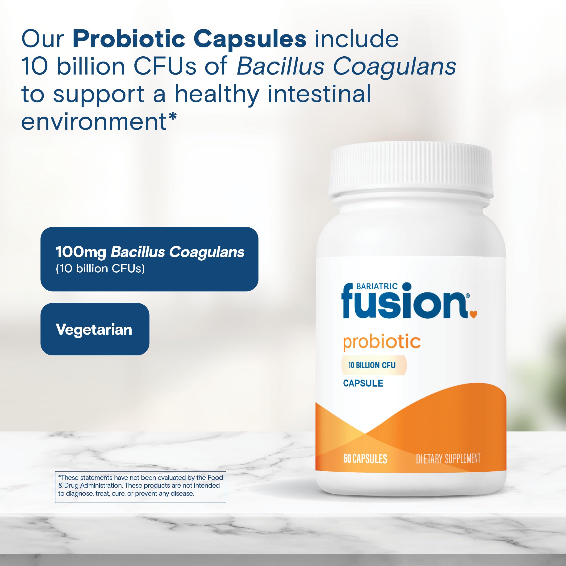 Bariatric Fusion caja abierta con 60 cápsulas visibles, almacenamiento práctico