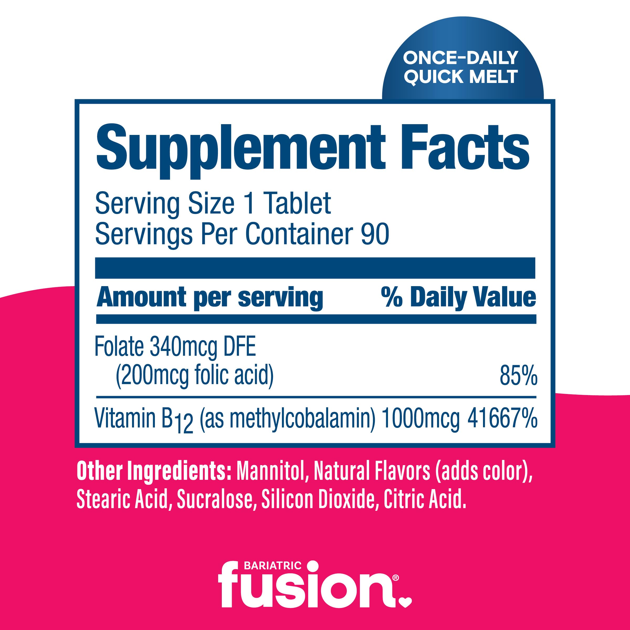 Bariatric Fusion caja y frasco juntos destacando información nutricional y beneficios