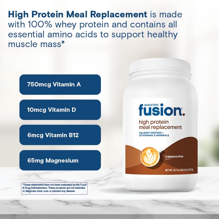 Bariatric Fusion etiqueta nutricional destacando 27 g de proteína por ración