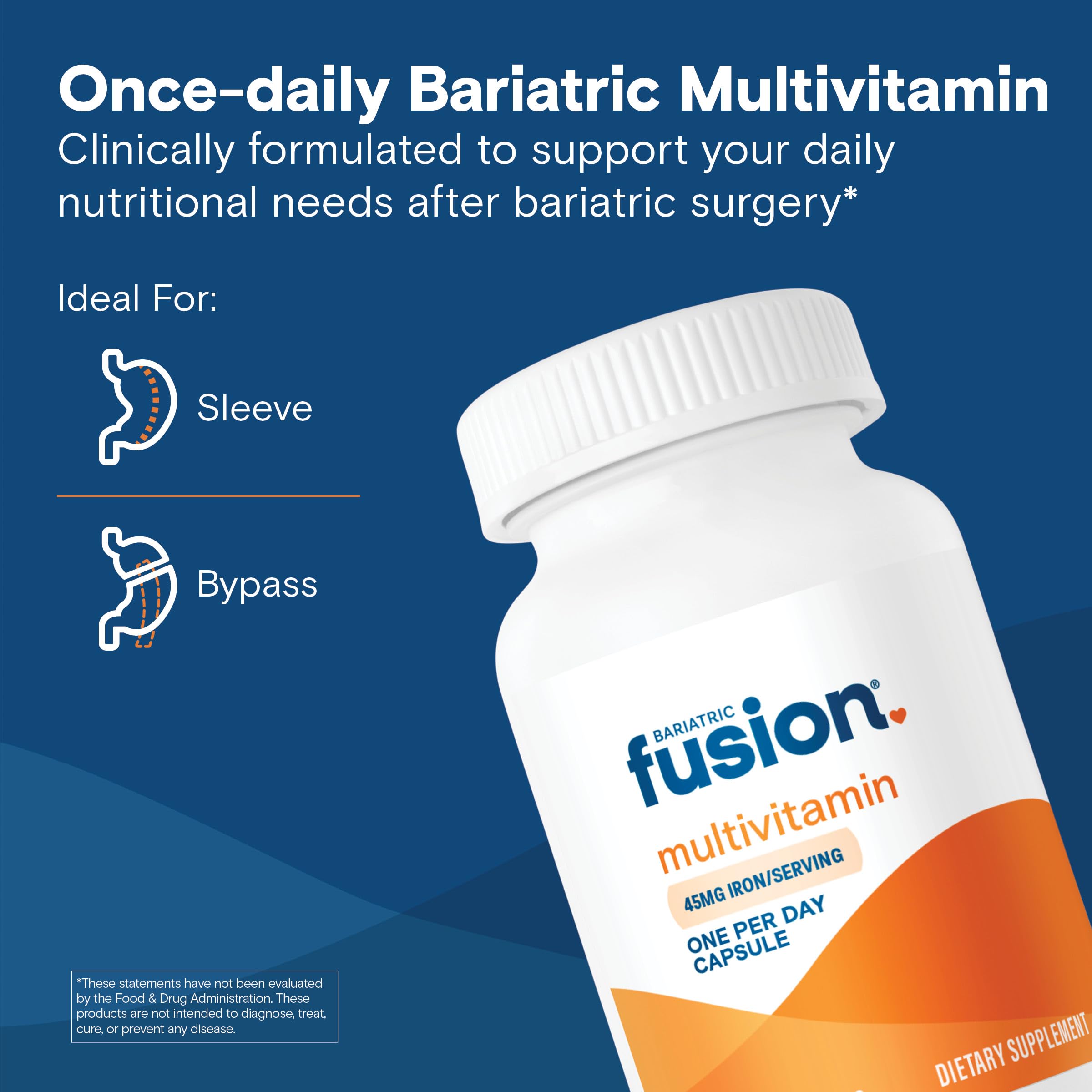 Bariatric Fusion cápsula en primer plano ilustrando tamaño fácil de tragar