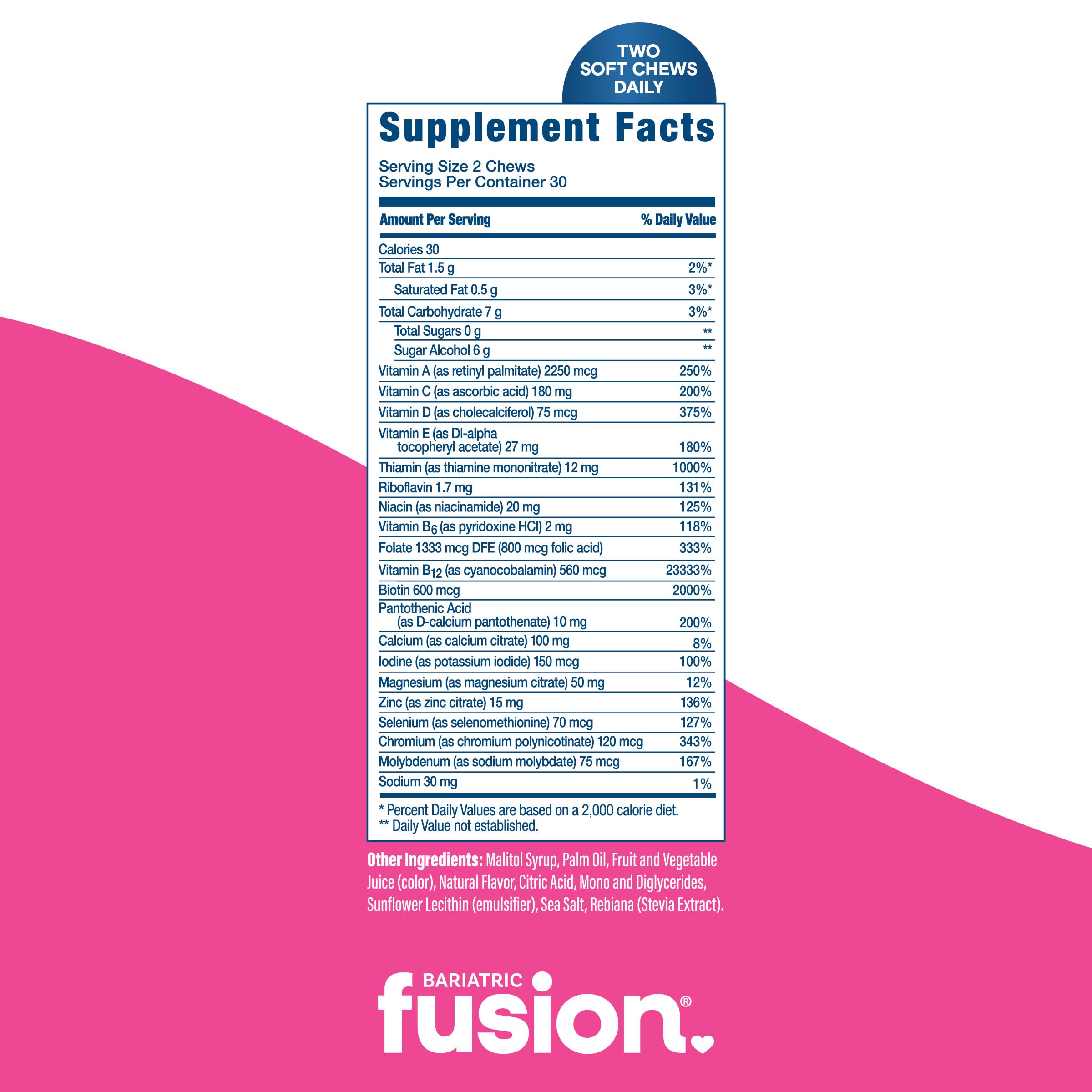 Bariatric Fusion caja abierta con 60 unidades, suministro de un mes