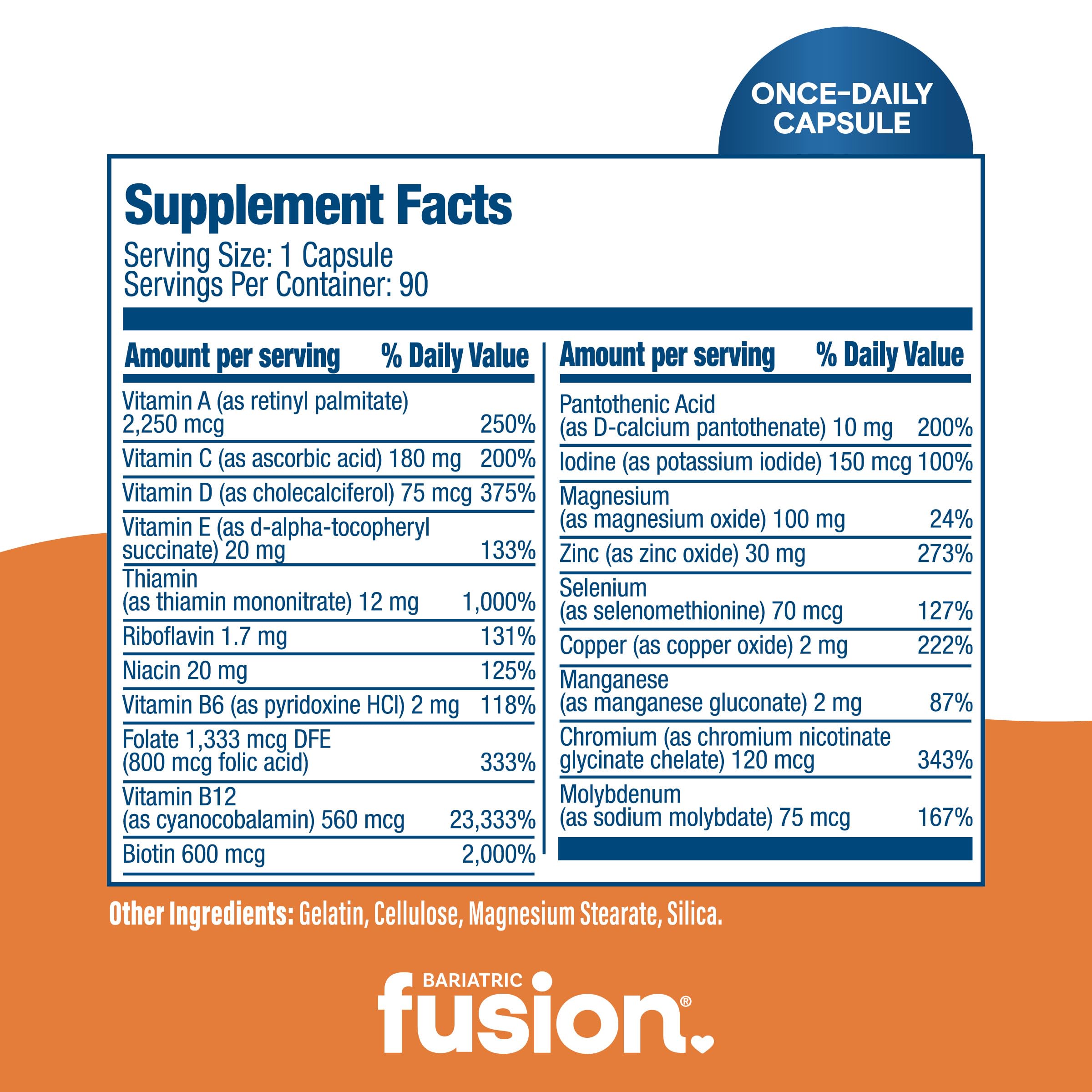 Bariatric Fusion etiqueta con información nutricional clara y ventajas para bariátricos