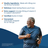 Bariatric Fusion etiqueta nutricional cerca con información de hierro y vitamina C