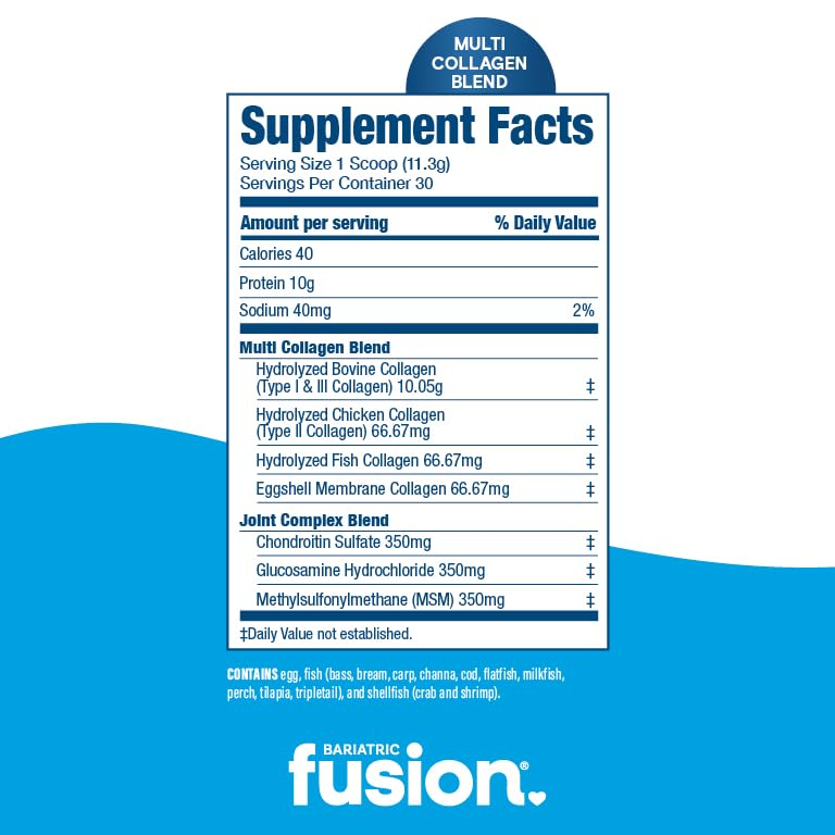 Bariatric Fusion etiqueta nutricional ampliada para ver contenido proteico y mezclas