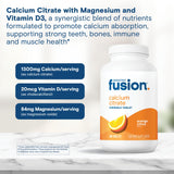 Bariatric Fusion etiqueta nutricional con información de calcio, magnesio y vitamina D