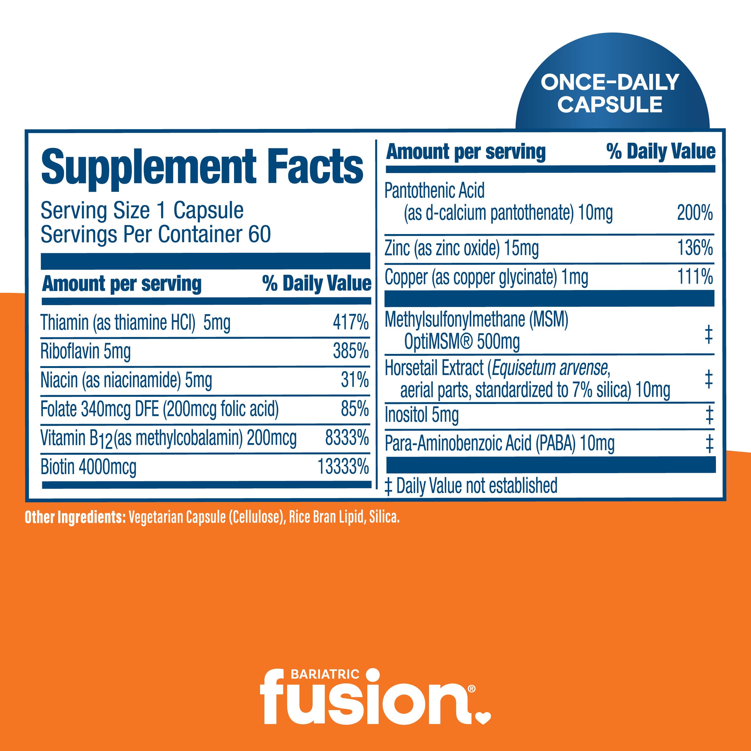 Bariatric Fusion ingredientes clave mostrando biotina y minerales beneficiosos