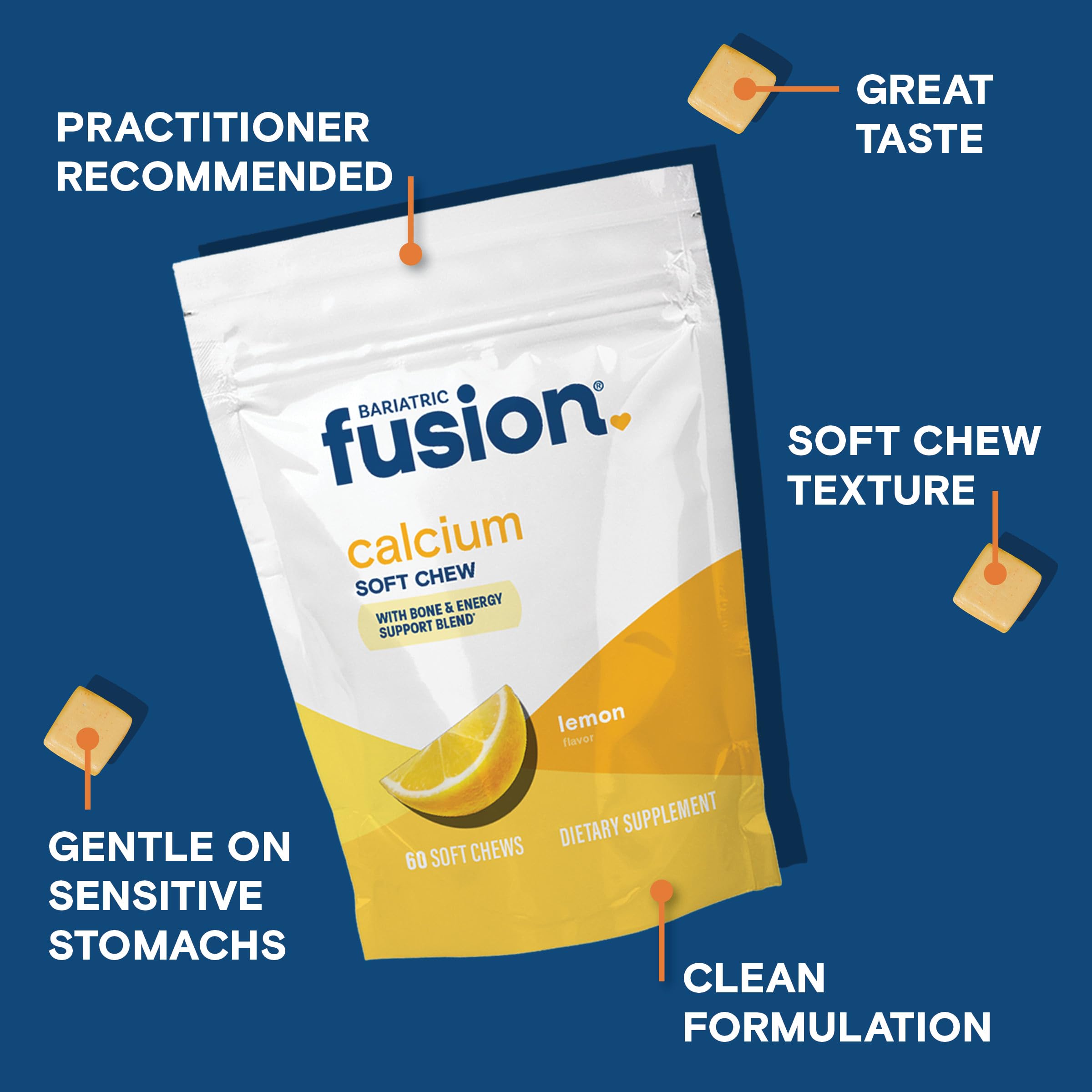Bariatric Fusion masticable cortado mostrando interior, útil para control de dosis