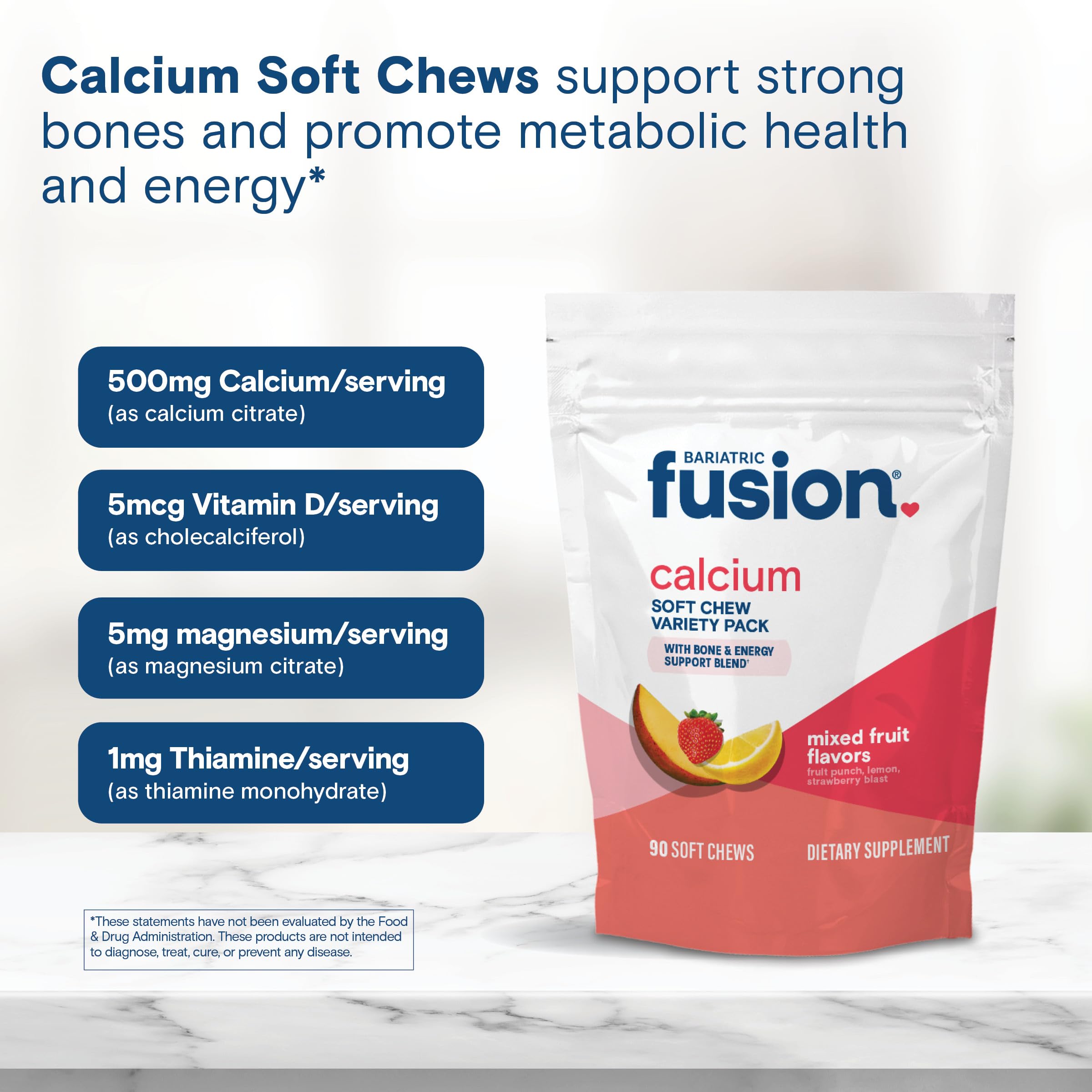 Bariatric Fusion persona masticando suplemento, alternativa a comprimidos grandes