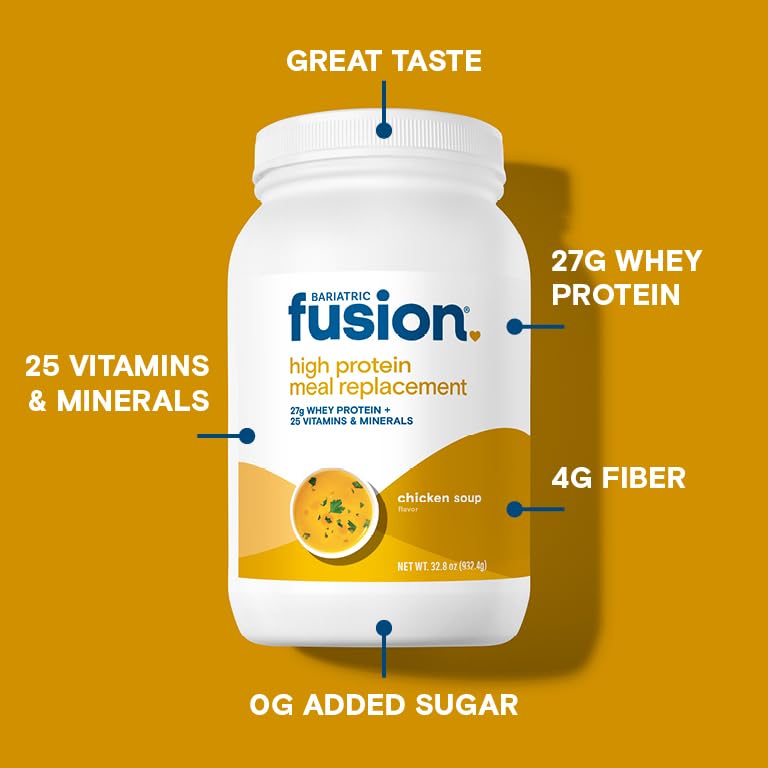 Bariatric Fusion polvo y dosificador listos para preparar una porción rápida
