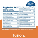 Bariatric Fusion rótulo con lista de ingredientes clave y enfoque en vitaminas ADEK