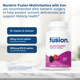 Bariatric Fusion cuatro tabletas servidas como porción diaria recomendada