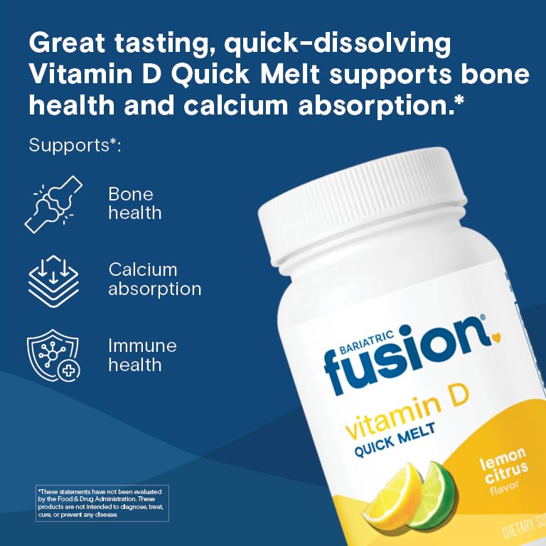 Bariatric Fusion primer plano de tabletas para ver textura y disolución rápida