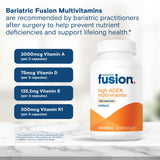 Bariatric Fusion comparación de tamaño para visualizar facilidad al tragar y dosis