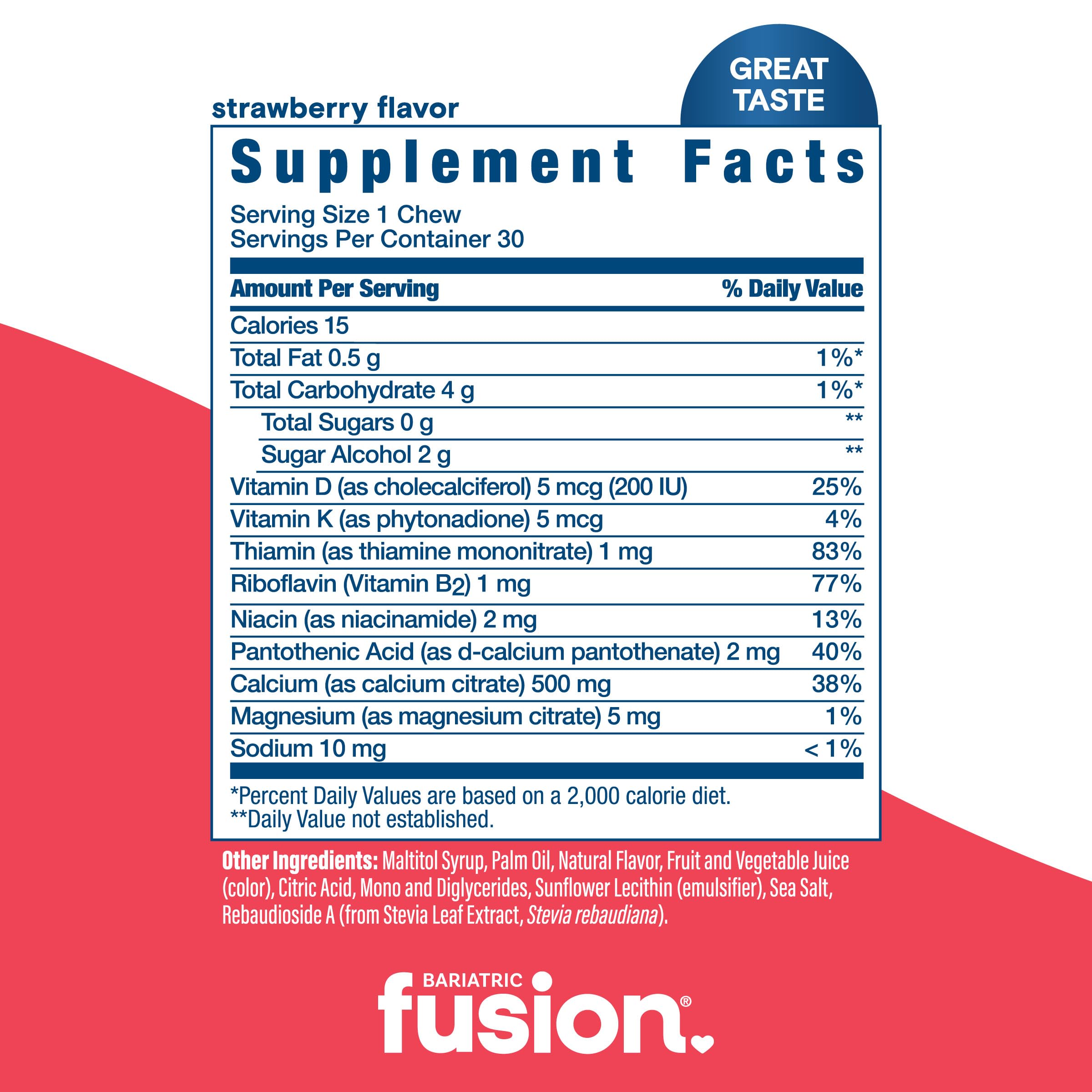 Bariatric Fusion tarro abierto con masticables, práctico para rutina diaria