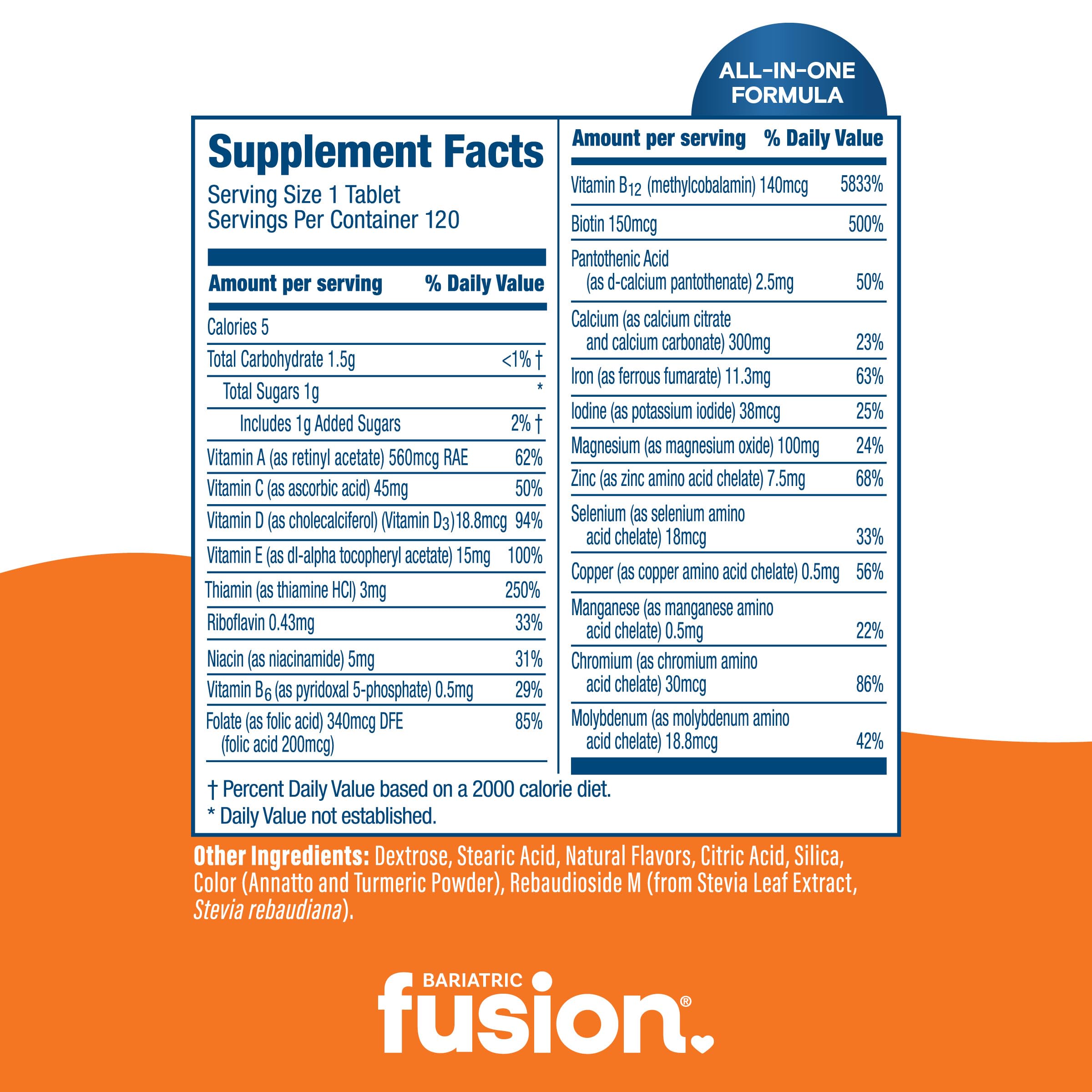 Bariatric Fusion multivitaminico en desayuno conveniencia diaria