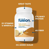 Bariatric Fusion vaso preparado en mano, mostrando conveniencia y sabor